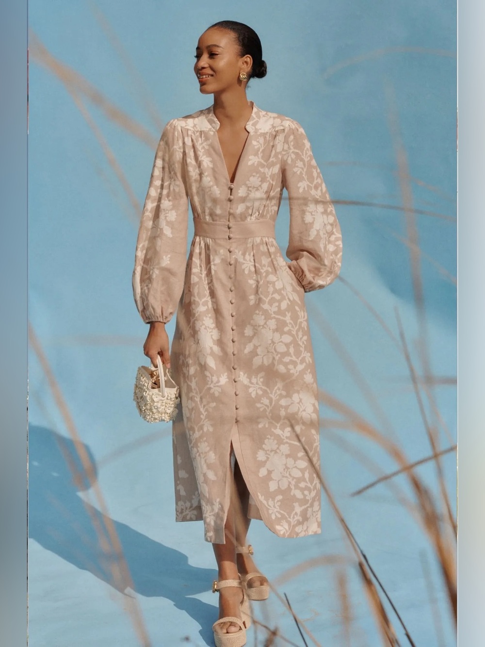 NWT Tuckernuck Sand Floral Stripe Serena Dress XXL